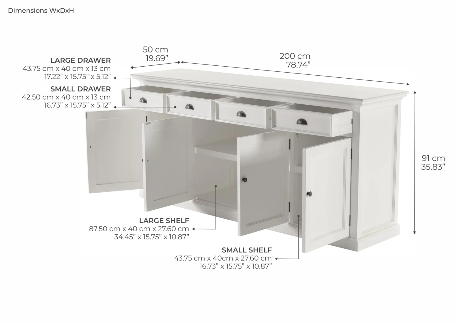 Dressoir Breerol Wit - Afbeelding 3