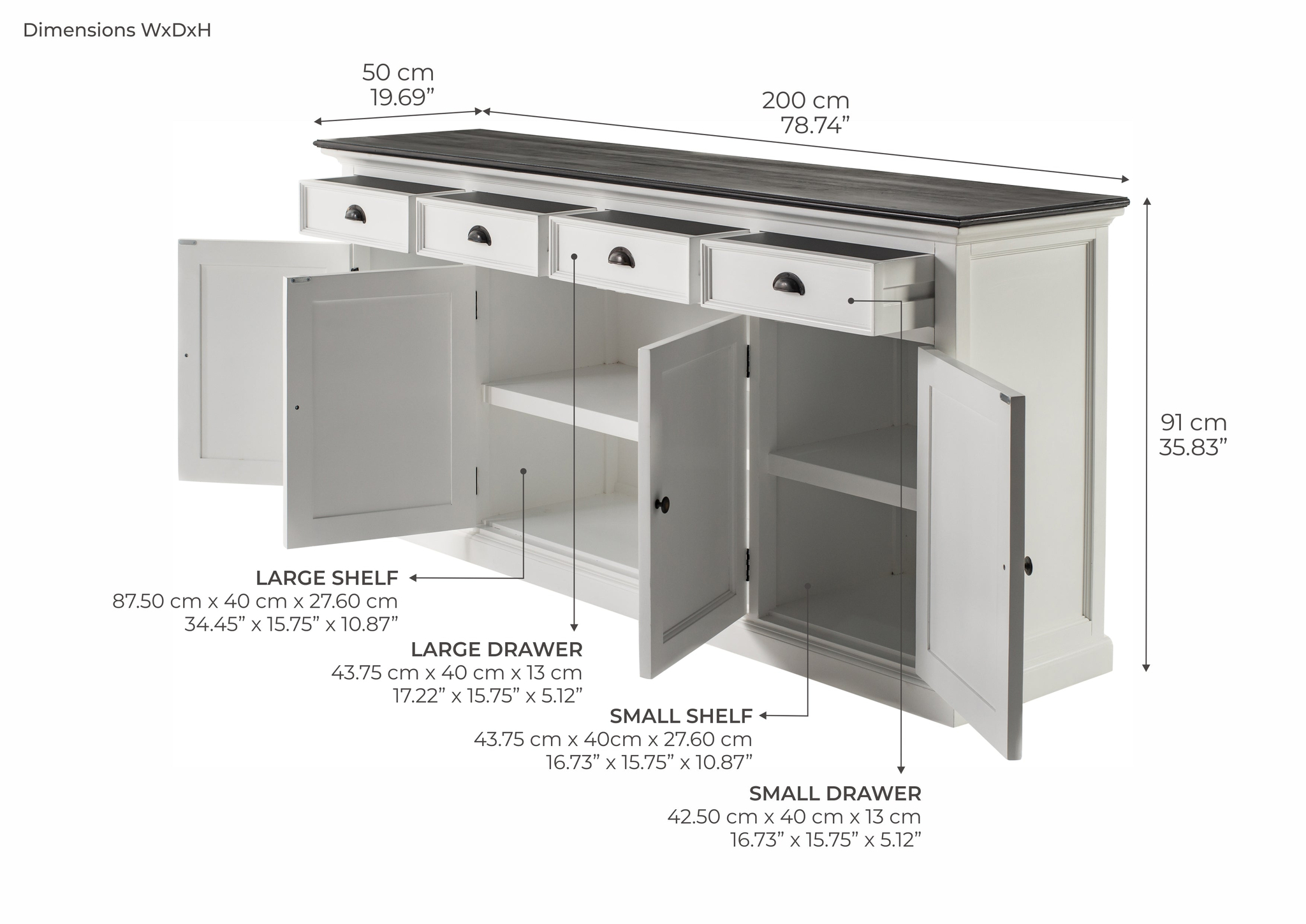 Dressoir Flaantira Wit - Afbeelding 3