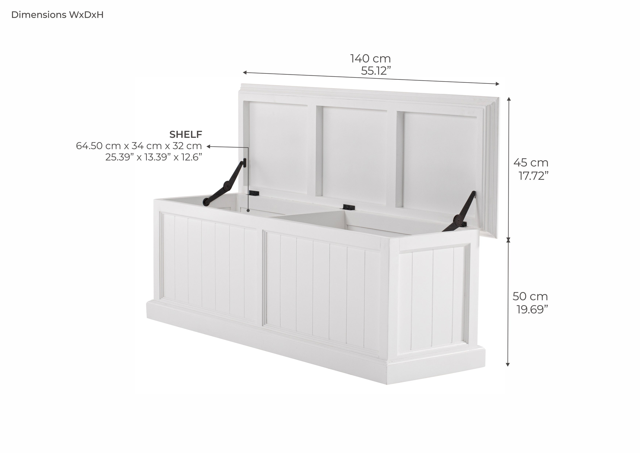 Dekenkist Fessun MDF Wit - Afbeelding 7