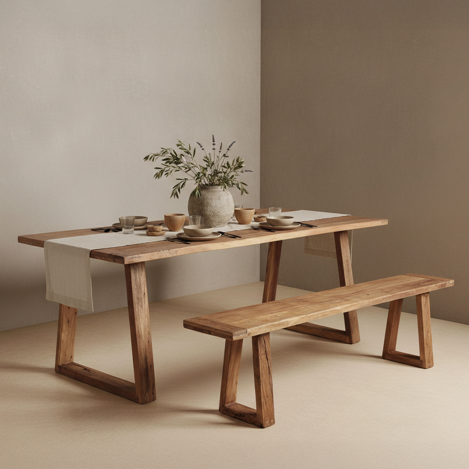 Eetkamerbank Miden Hout Bruin - Afbeelding 2