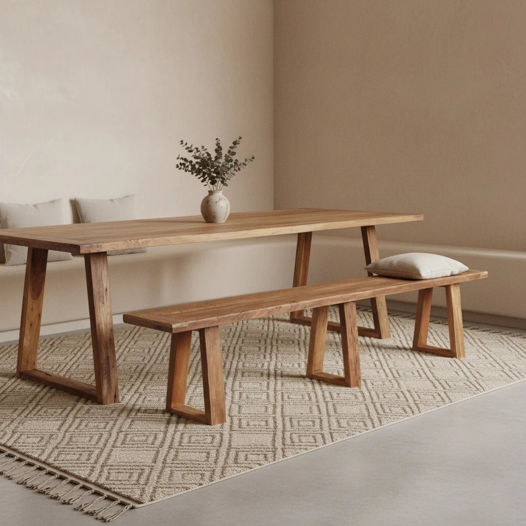 Eetkamerbank Faukand Hout Bruin - Afbeelding 2