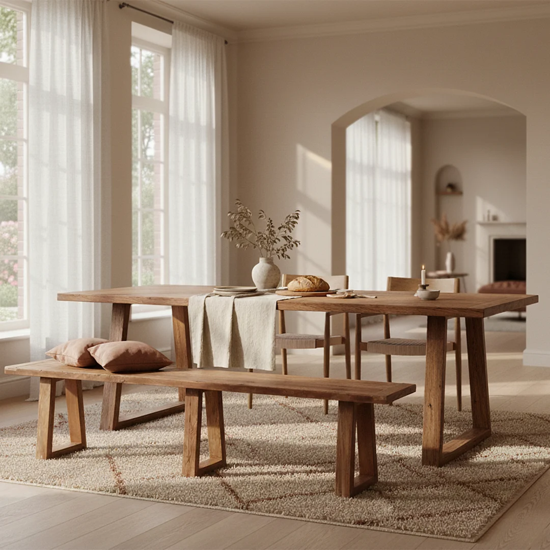 Eetkamerbank Faukand Hout Bruin - Afbeelding 4