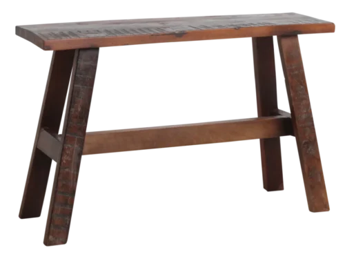 Zitbank Raurdira van bruin FSC gerecycled hout met industriële uitstraling en compact, authentiek design