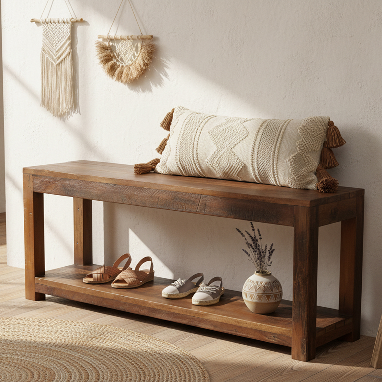 Bankje Proosir Hout Bruin - Afbeelding 2