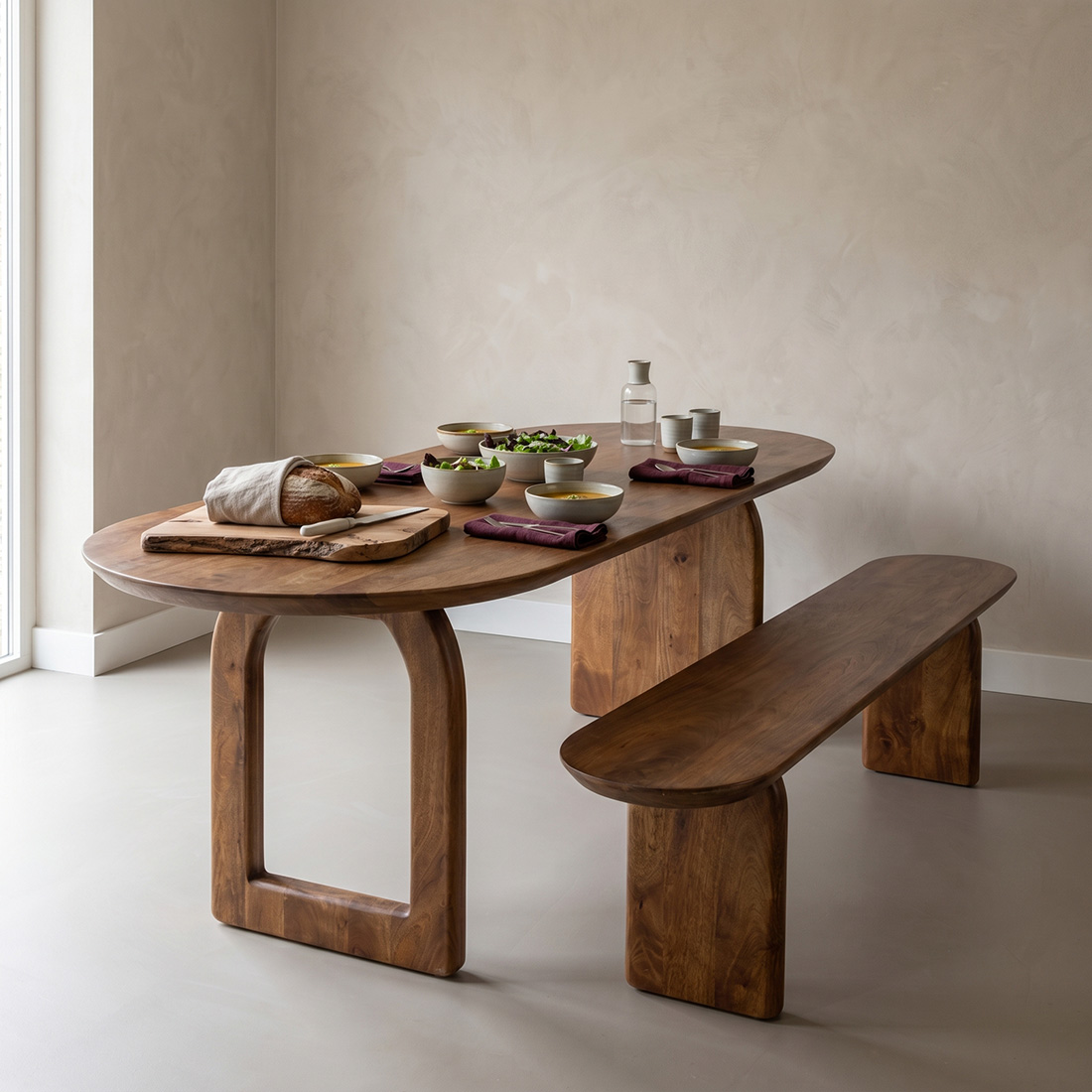Eetkamerbank Puldy Mangohout Bruin - Afbeelding 3