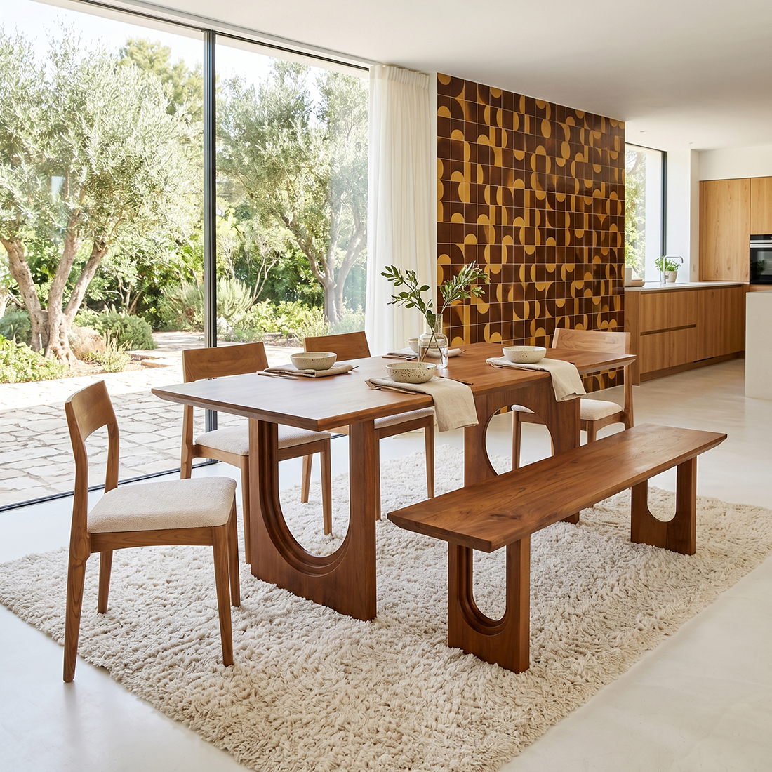 Eetkamerbank Meessund Mangohout Bruin - Afbeelding 6