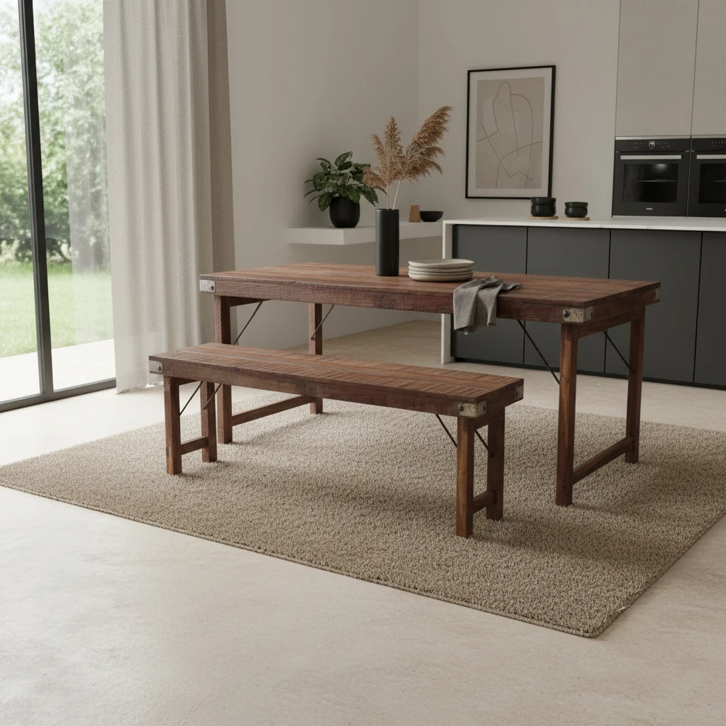 Eetkamerbank Susso 120X30 120x30 cm bruin hout - Afbeelding 2