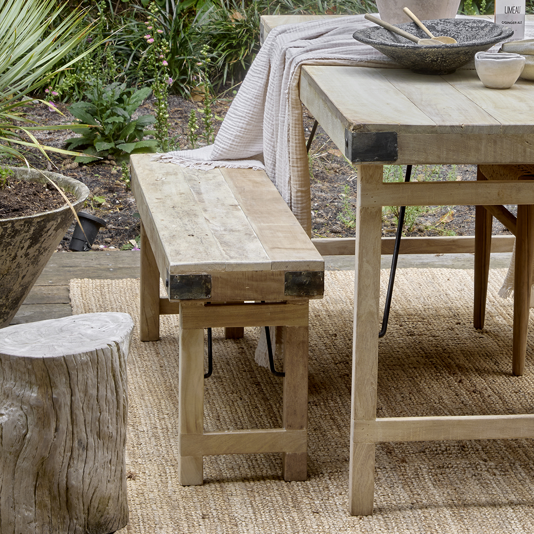Eetkamerbank Daulva Hout Naturel - Afbeelding 2