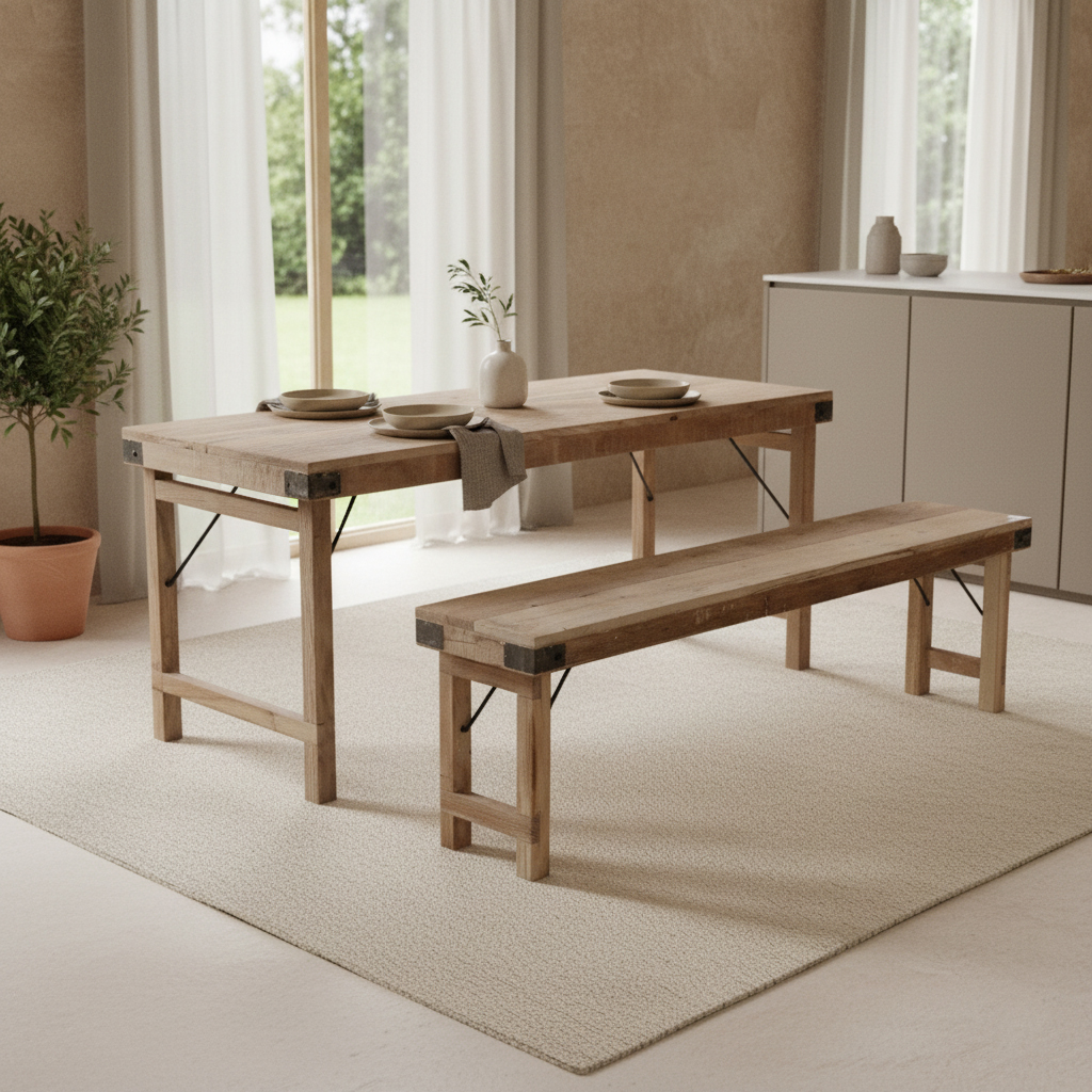 Eetkamerbank Eindhoven Hout Naturel - Afbeelding 2