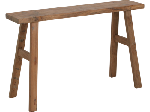 Foommum teak naturel bankje met slank design en warme houtnerf