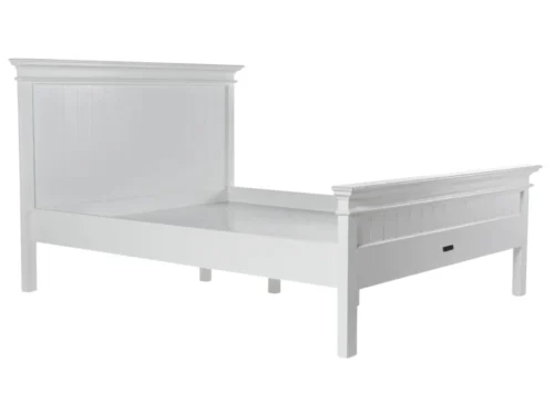 Bed Pintas Wit, wit MDF bed met strakke lijnen en hoog hoofdbord voor een rustige slaapkamerstijl