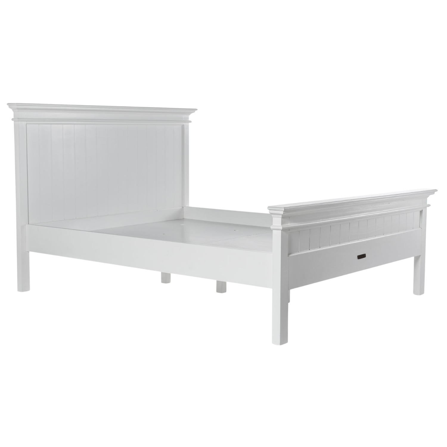 Bed Pintas Wit, wit MDF bed met strakke lijnen en hoog hoofdbord voor een rustige slaapkamerstijl