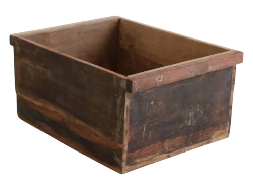 Rautena houten opbergbox bruin, compact, robuust gerecycled hout met karakter