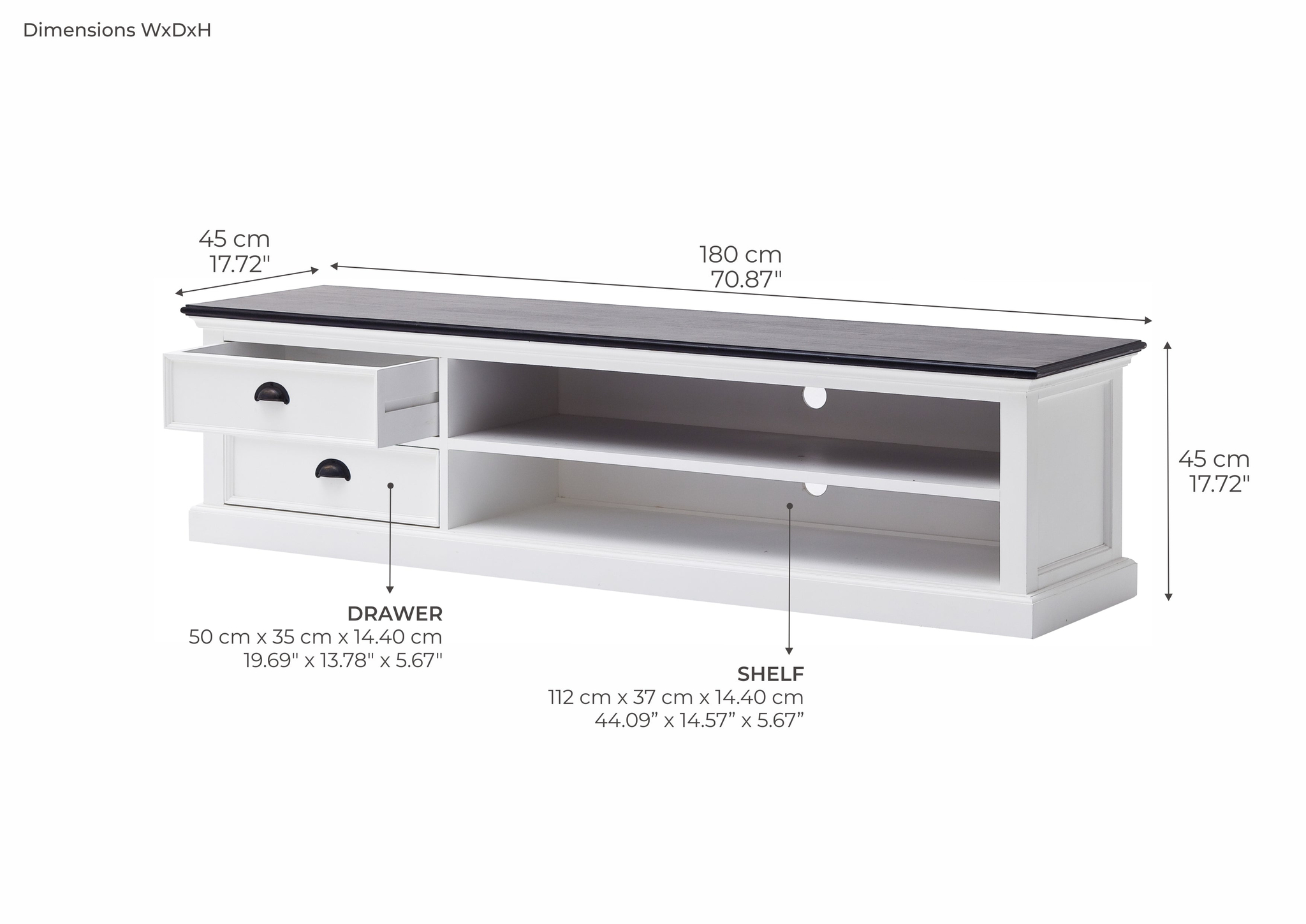 TV-meubel Meenona Wit 180 cm - Afbeelding 9