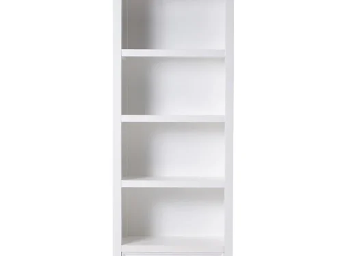 Boekenkast Jikes Wit 80 cm, slanke MDF kast met 4 open planken en lade