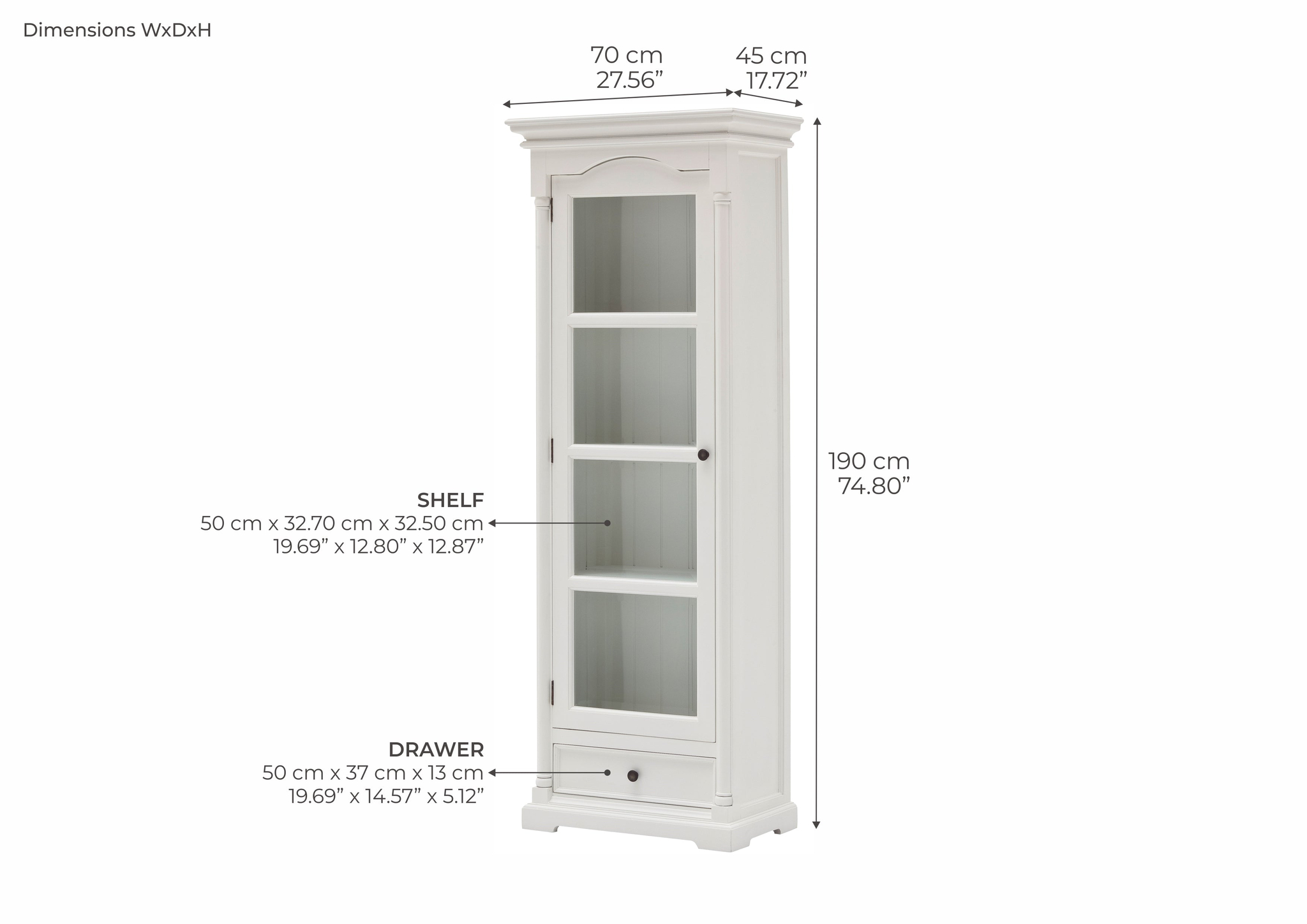 Vitrinekast Faro Wit - Afbeelding 4