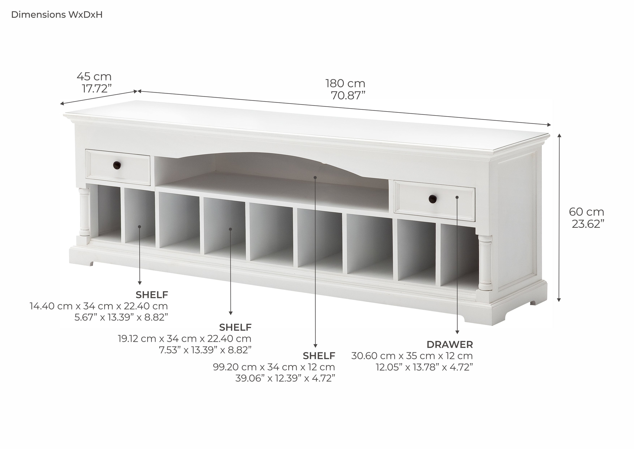 TV-meubel Zabella Wit - Afbeelding 6
