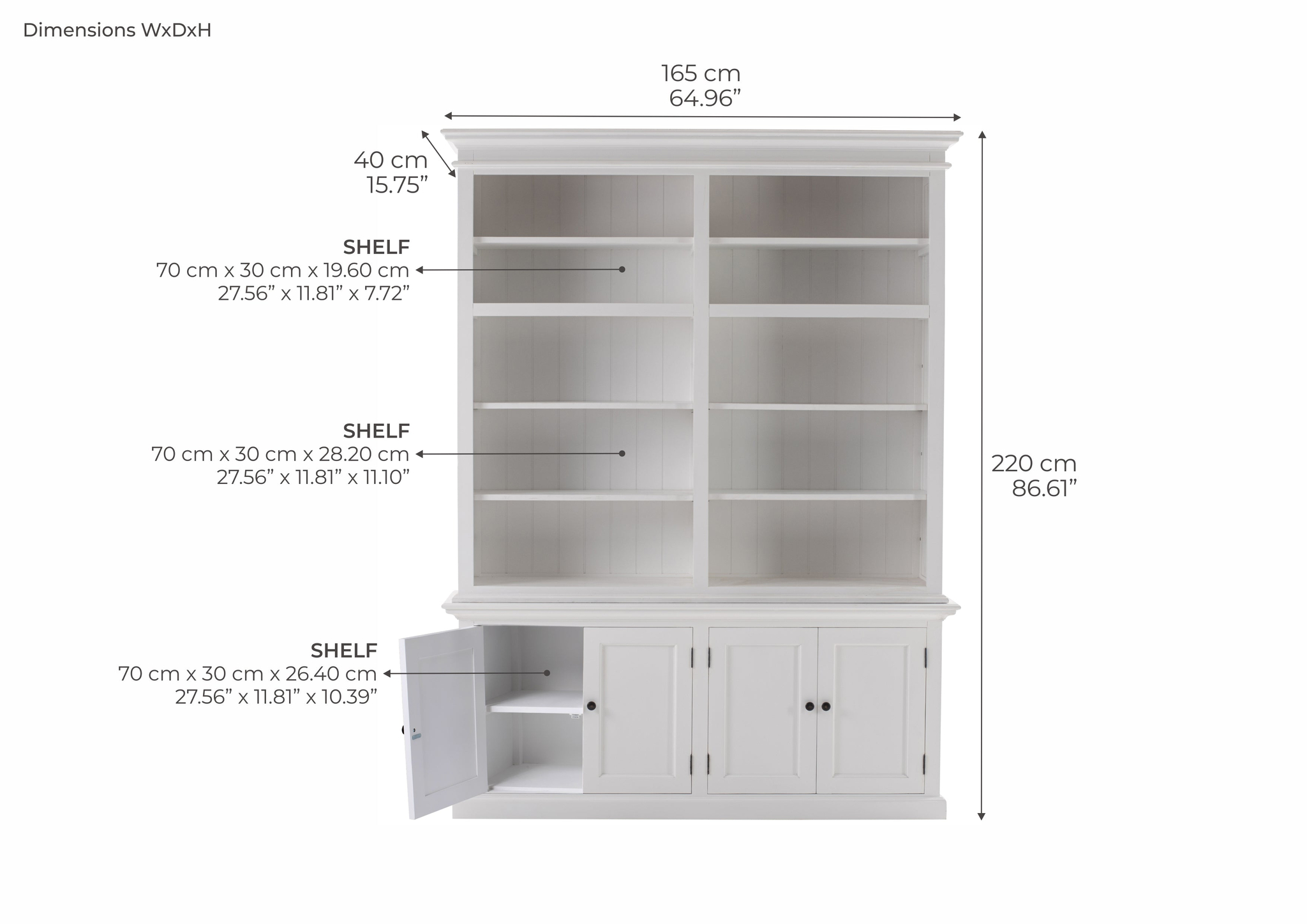 Boekenkast Cutil Wit - Afbeelding 7