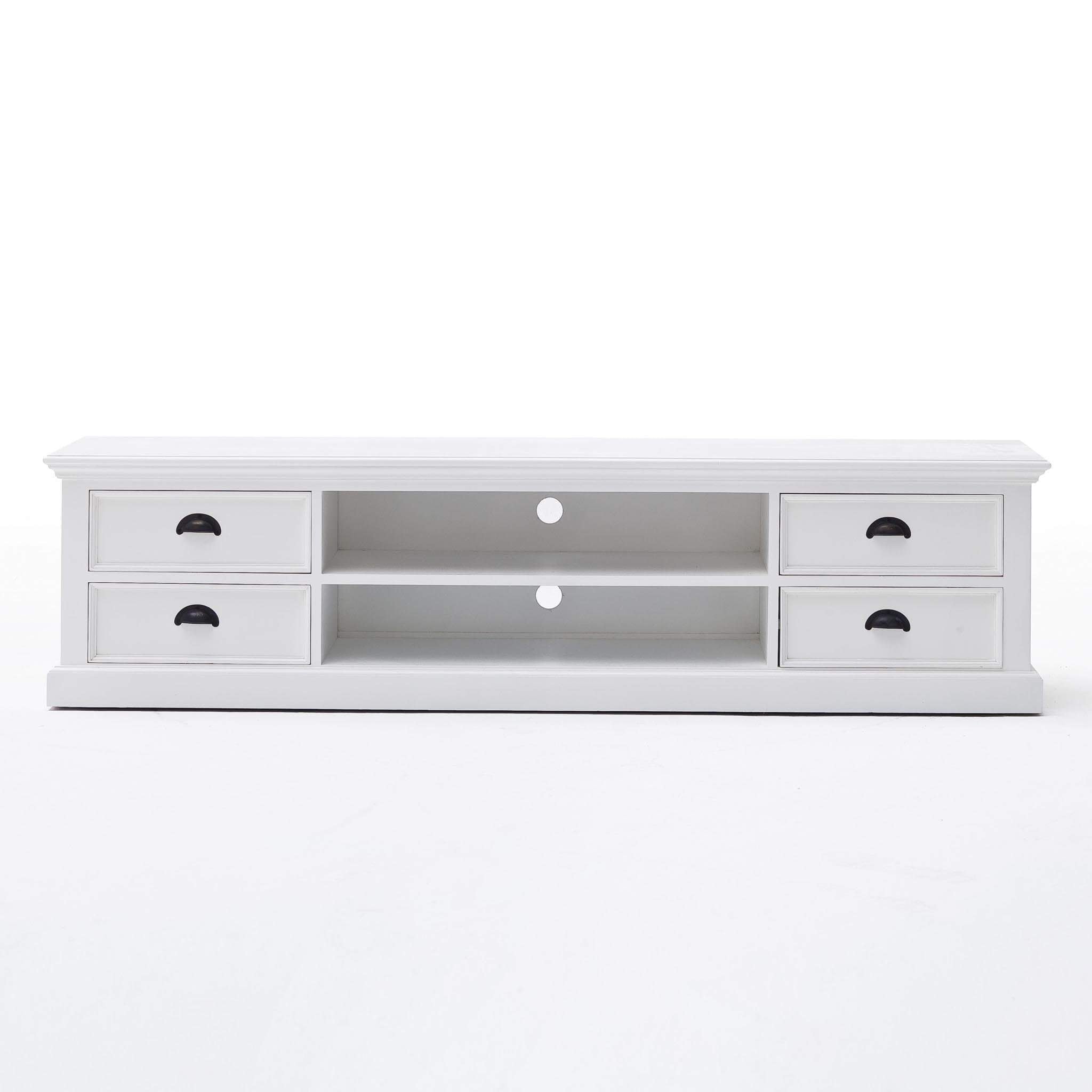 TV-meubel Sevik Wit 180 cm met 4 lades, open vakken en strakke MDF afwerking