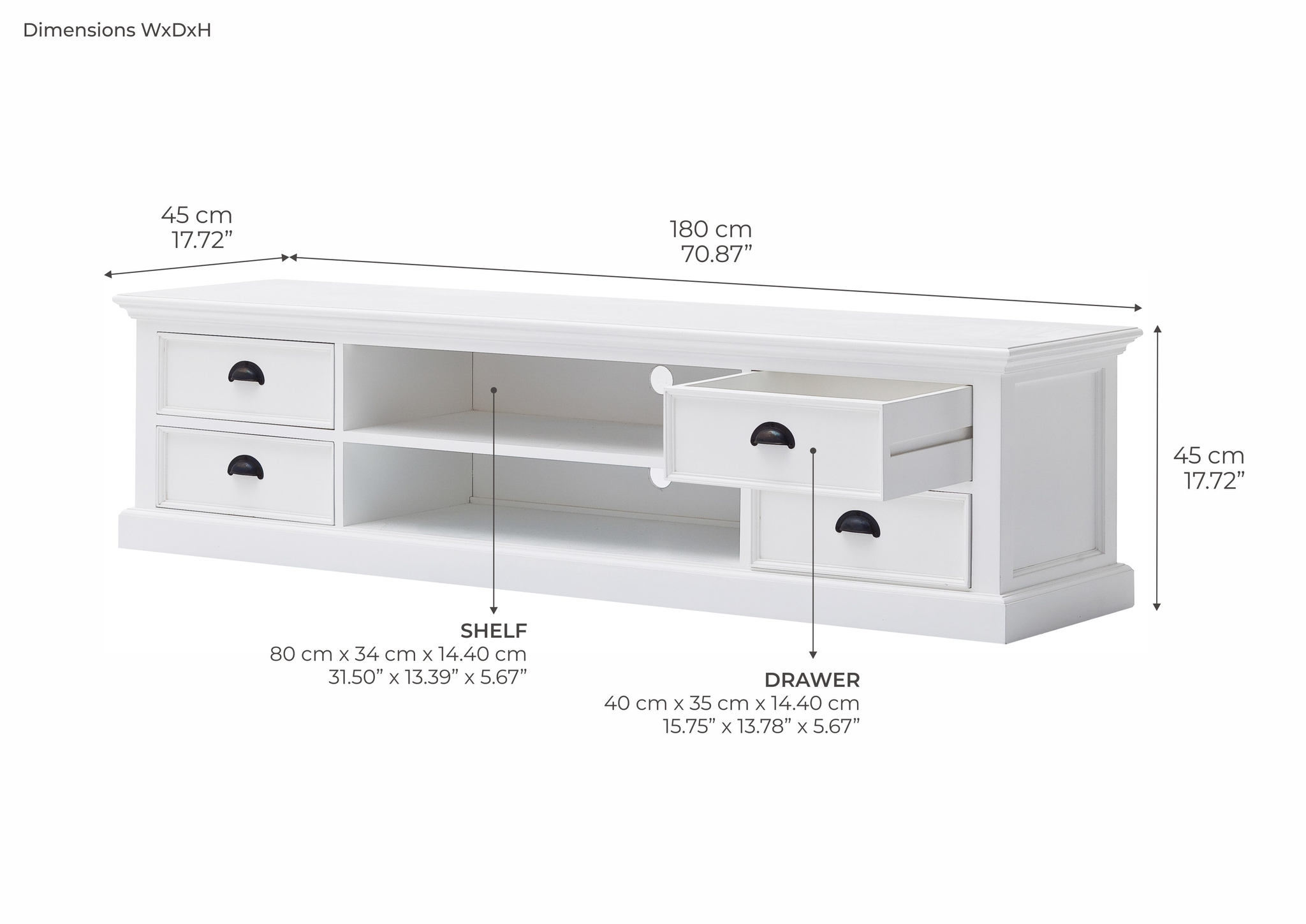 TV-meubel Sevik Wit 180 cm - Afbeelding 16