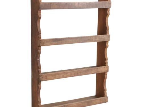 Kruidenrek Reestum Hout met vier etages van bruin gerecycled hout, robuust en smal design