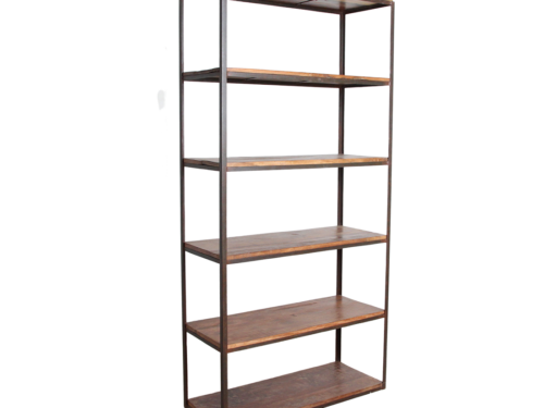 Rek Reetaro Metaal 205 cm bruine open kast met 6 planken en stoer metalen frame