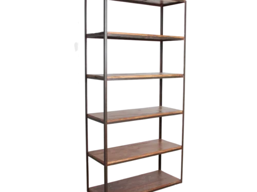 Rek Reetaro Metaal 205 cm bruine open kast met 6 planken en stoer metalen frame