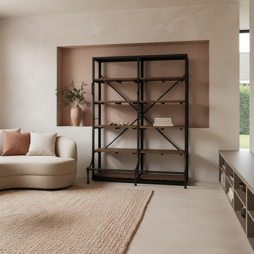 Boekenkast Bironte Naturel 200 cm - Afbeelding 5