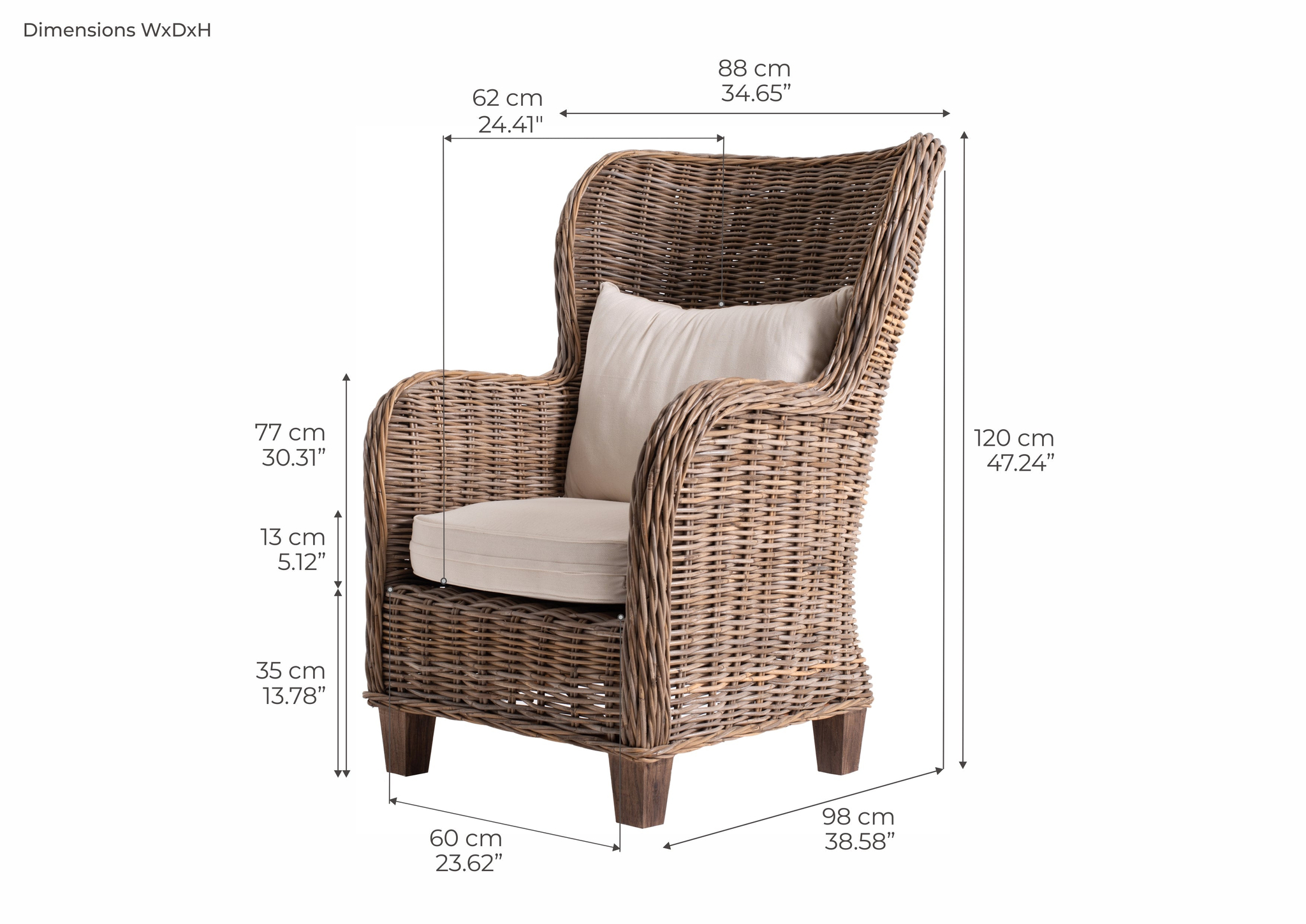 Fauteuil Fumik MDF Wit - Set van 2 - Afbeelding 6