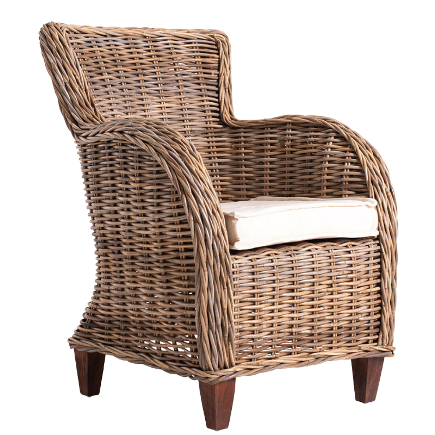 Fauteuil Keelvino wit MDF, set van 2, moderne stoel met stevige geweven look en lichte uitstraling