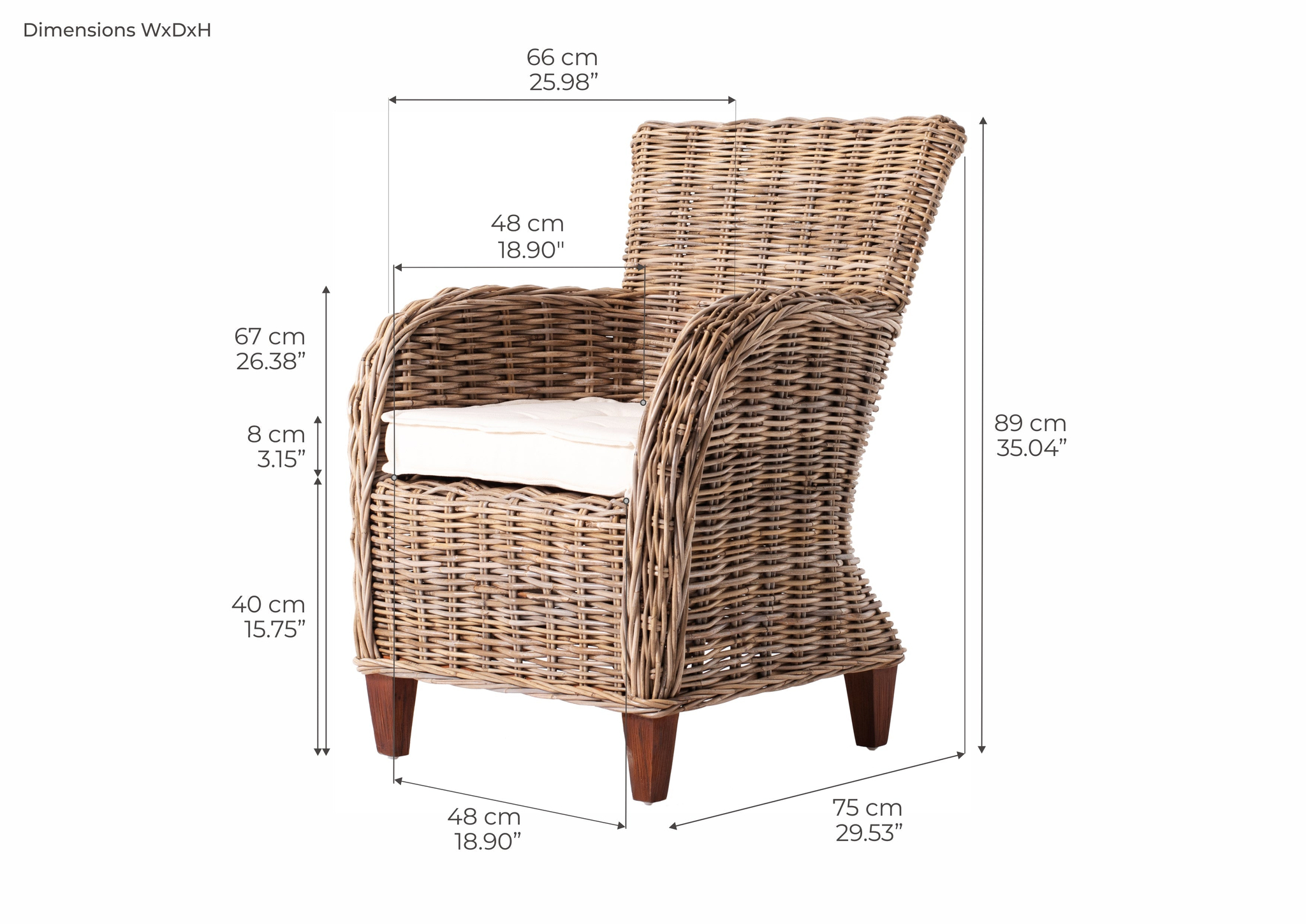 Fauteuil Broonsand MDF Wit - Set van 2 - Afbeelding 9