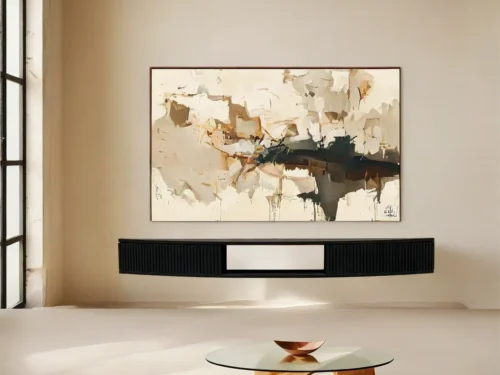 Zwevend TV-meubel Vodar 180 cm in zwart, minimalistisch design met strakke wandafwerking
