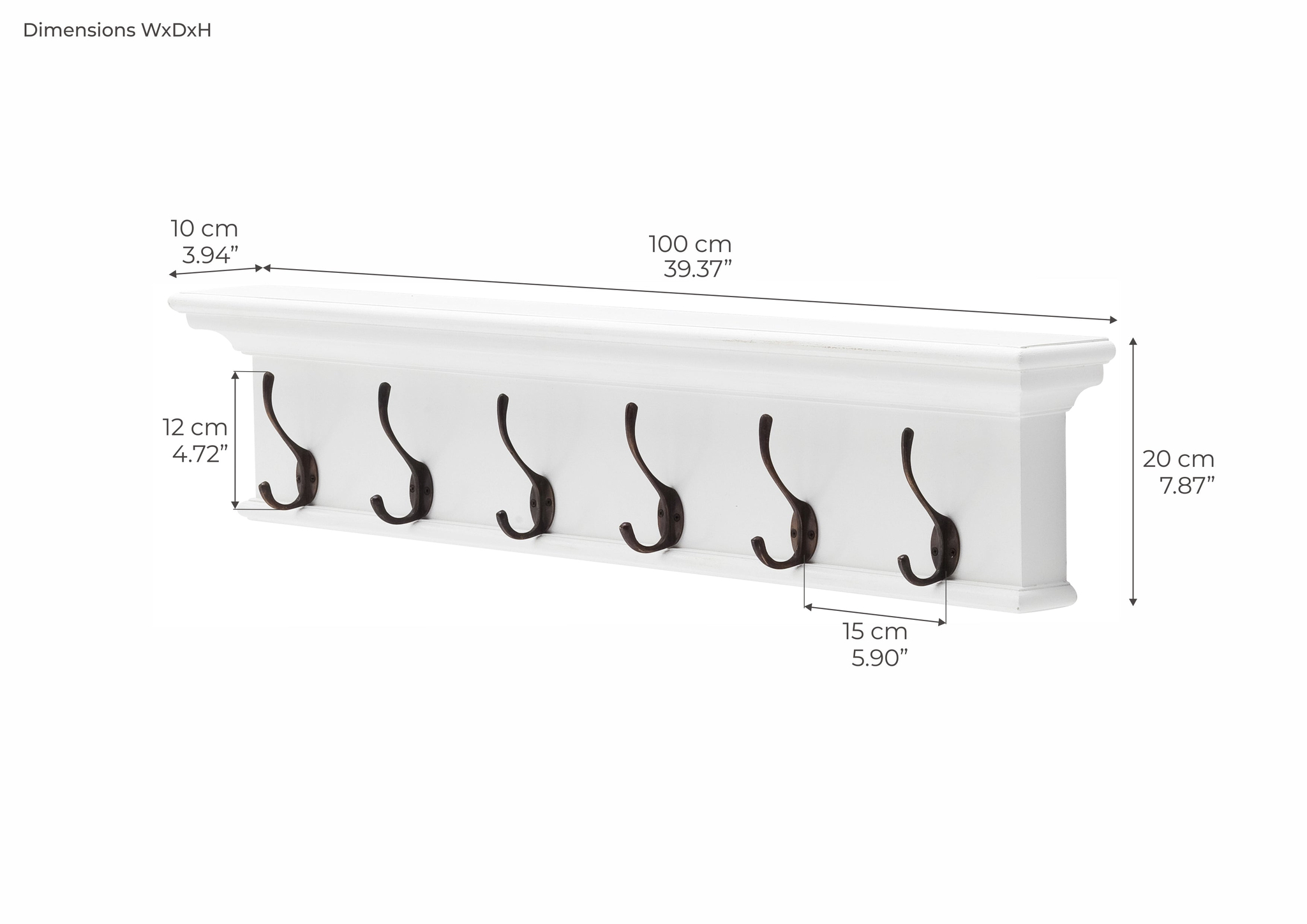 Kapstok Preelvund MDF 100 cm - Afbeelding 4