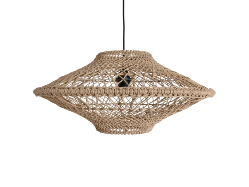 Hanglamp Feessund Touw van naturel gevlochten touw met open vlechtwerk en warme, sfeervolle uitstraling