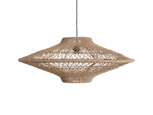 Hanglamp Stiskang touw met handgevlochten open patroon en natuurlijke, warme uitstraling