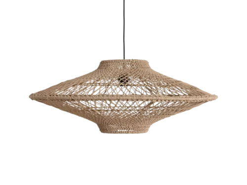 Hanglamp Stiskang touw met handgevlochten open patroon en natuurlijke, warme uitstraling