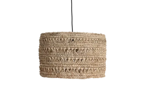Hanglamp Ceetoro van zeegras, naturel, Ø30 cm met open vlechtstructuur en warme uitstraling