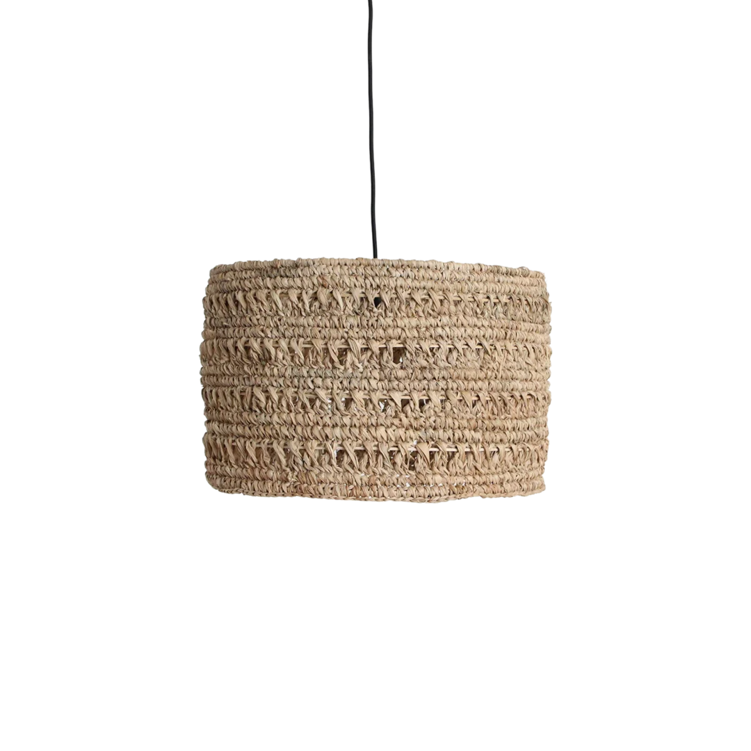 Hanglamp Ceetoro van zeegras, naturel, Ø30 cm met open vlechtstructuur en warme uitstraling