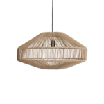 Hanglamp Hannik Touw Ø60 cm in naturel touw met slank ruitvormig ontwerp en luchtige open structuur