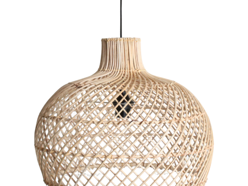 Hanglamp Preldia Rotan in naturel, handgevlochten open design voor warm, sfeervol licht