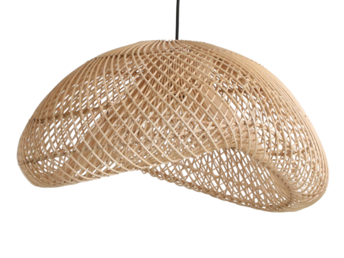 Hanglamp Sote Rotan met organische vorm en opengeweven naturel rotan voor sfeervol licht