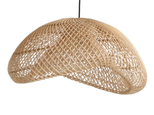 Hanglamp Sote Rotan met organische vorm en opengeweven naturel rotan voor sfeervol licht