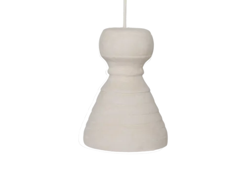 Hanglamp Casablanca Papier met organische vorm, matte papier-maché afwerking en natuurlijke kleur