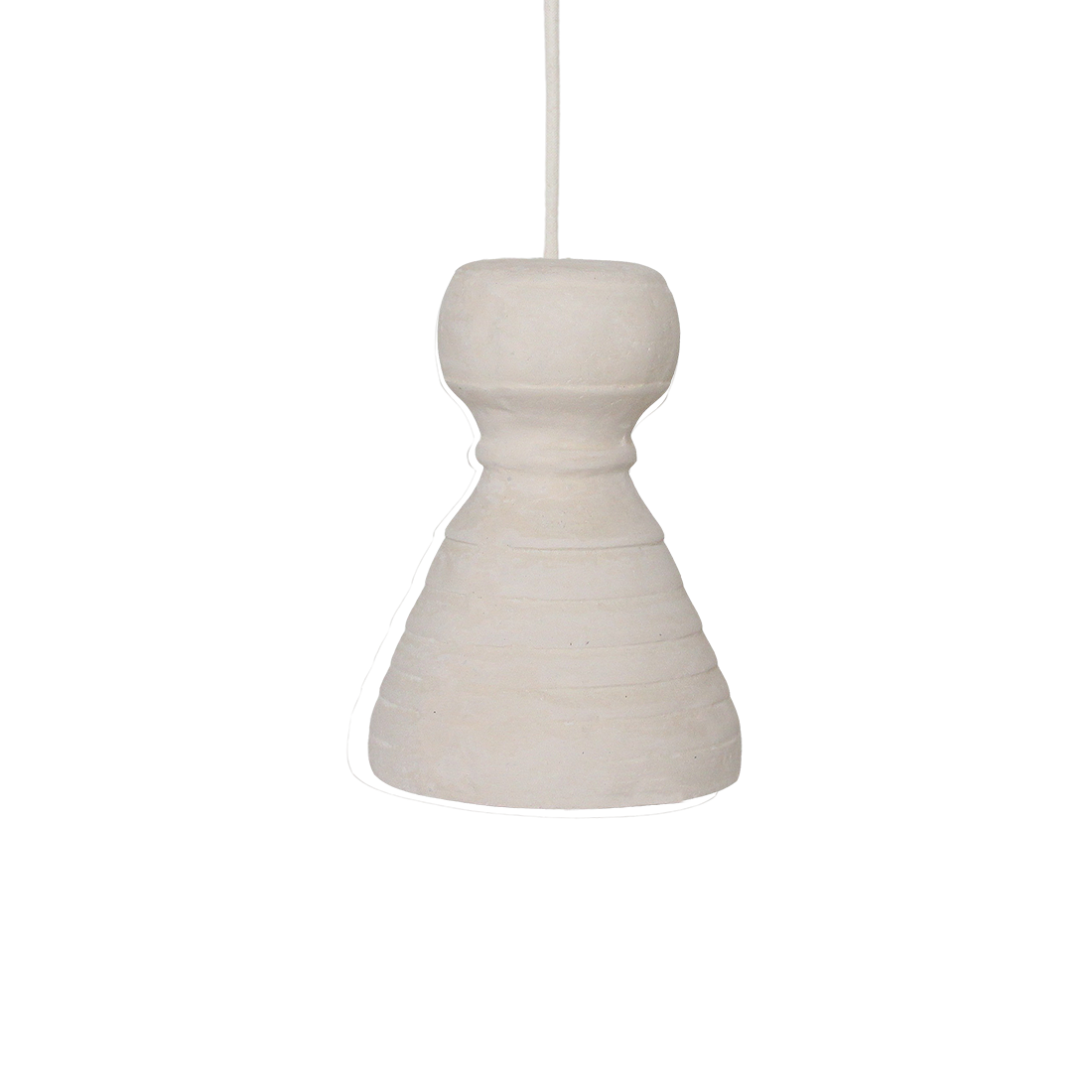 Hanglamp Casablanca Papier met organische vorm, matte papier-maché afwerking en natuurlijke kleur