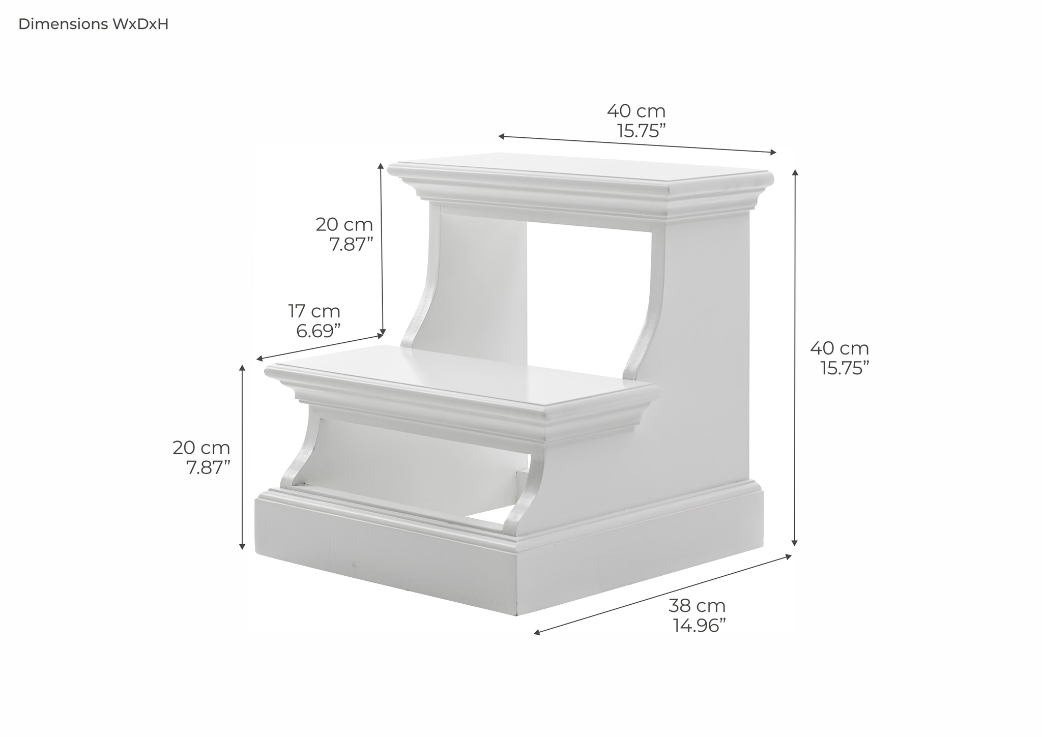 Opstapkruk Raurnona MDF Wit - Afbeelding 4