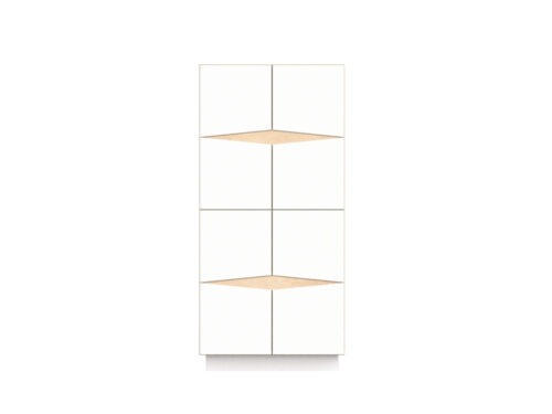 Dressoir Skaunner Wit 73 cm met geometrische deuruitsnijding en strakke witte HPL-afwerking