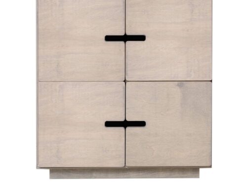 Dressoir Keerma 73 cm in kiezelgrijs met vier deuren en compacte, moderne uitstraling