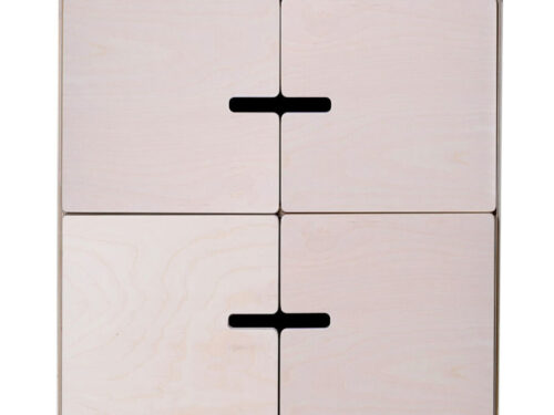 Dressoir Bern wit 73 cm met 4 deuren en compacte houtlook in rustige, moderne stijl