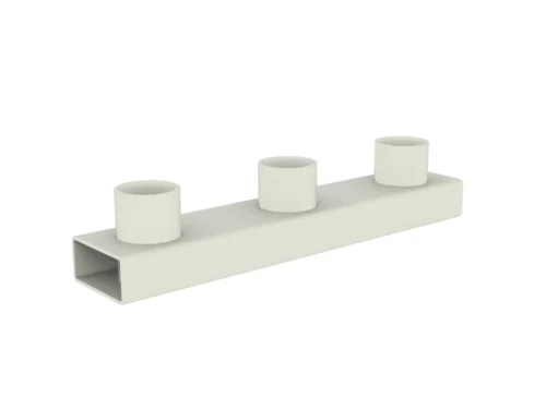 Kaarsenhouder Daundoro, minimalistische witte houder voor drie kaarsen van gepoedercoat staal