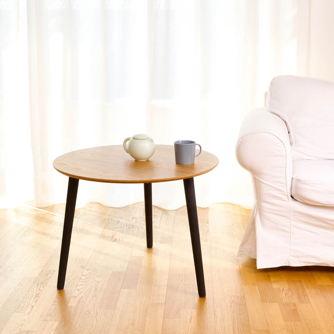 Sofatafel Trieltund Zwart Ø70 cm